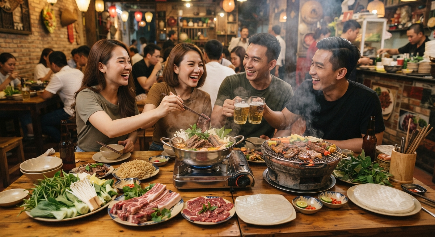 Lẩu sườn bò và các món nướng - Bộ đôi hoàn hảo cho buổi tối quây quần