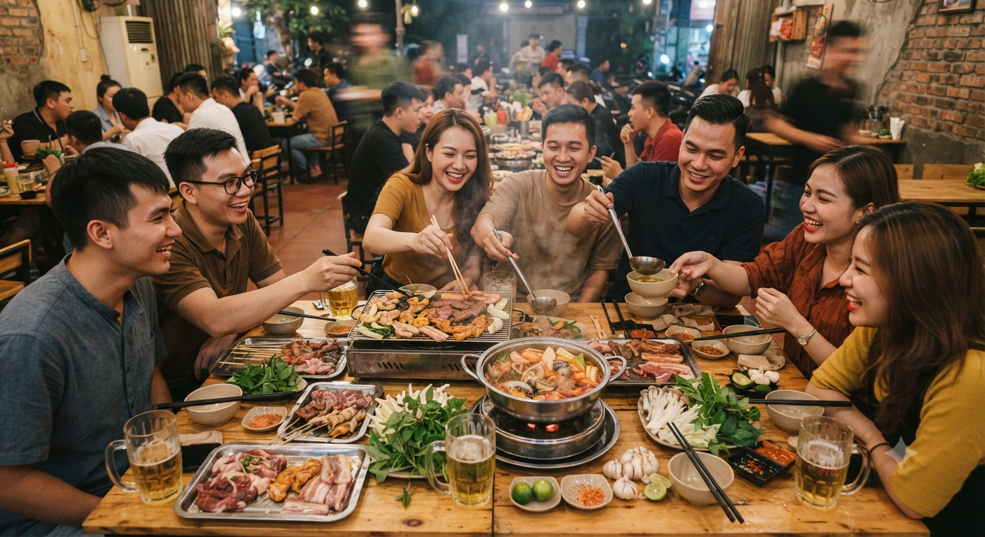 Khám phá thực đơn món nhậu và lẩu nướng phù hợp với khẩu vị tập thể